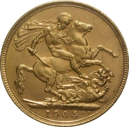Pièce Souverain Or 1904 (S)