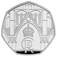 Pièce 50 Pence Argent 2023 Couronnement Charles III BE en Boîte