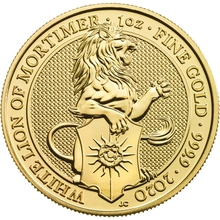 Pièce Queen's Beasts Or 1 Once 2020 Le Lion Blanc de Mortimer
