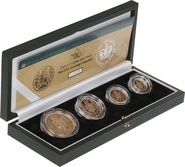 Ecrin de collection de 4 souverains en or - 2002
