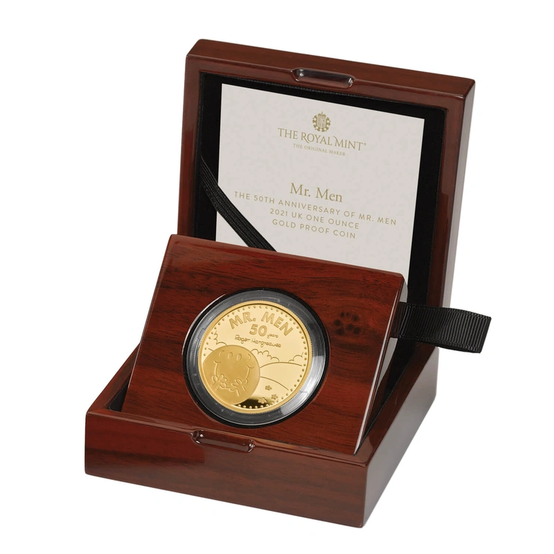 Monsieur Madame M. Heureux Pièce d'Or Proof 1 Once 2021 dans son Coffret de Présentation