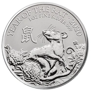Pièce Royal Mint Lunar 1 Once Argent 2020 Année du Rat