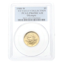 Pièce 5 Dollars Or Américaine Jeux Olympiques 1988 BE - Commémorative PCGS PR69