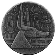 Reliques égyptiennes Pièce d'argent Reliques égyptiennes Anubis de 5 onces