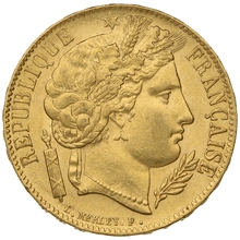 Pièce 20 Francs Or 1851 Cérès