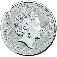Royal Mint Queen's Beasts Argent 2 Onces le Taureau Noir en Coffret