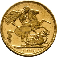 Pièce Souverain Or 1893 (S)