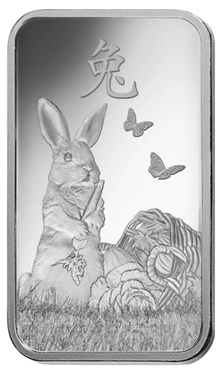Lingot d'Argent 1 Once PAMP 2023 Année du Lapin