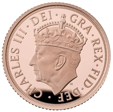 Pièce Demi Souverain Or 2023 Charles III Coronation BE en Boîte