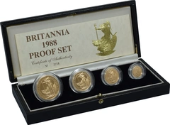 4 Pièces Britannia Or 1988 BE en Boîte