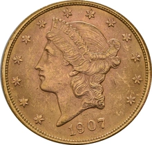 Pièce 20 Dollars Or Us 1907 Double Eagle Liberty