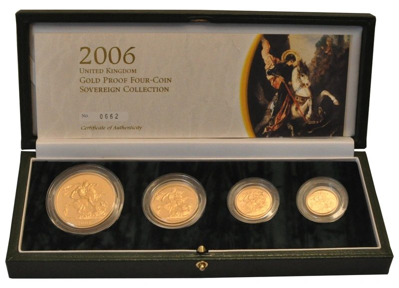 4 Pièces Souverains Or 2006 BE en Boîte