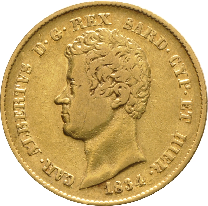 20 Lire Or Italienne Carlo Alberto