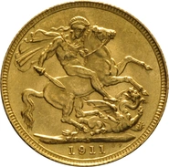 Pièce Souverain Or 1911 (S)