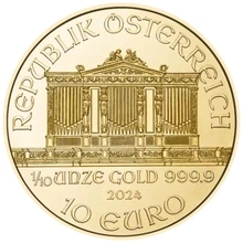 Pièce Philharmonique Or 1/10 Once 2024