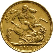 Pièce Souverain Or 1910 Édouard VII M