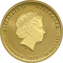 Pièce Perth Mint Lunar Or 1/2 Once 2013 Année du Serpent