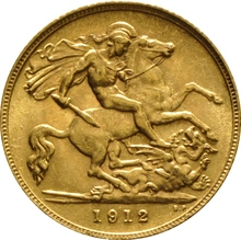 Pièce Demi Souverain Or 1912