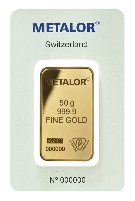 50g Gold Bar Metalor