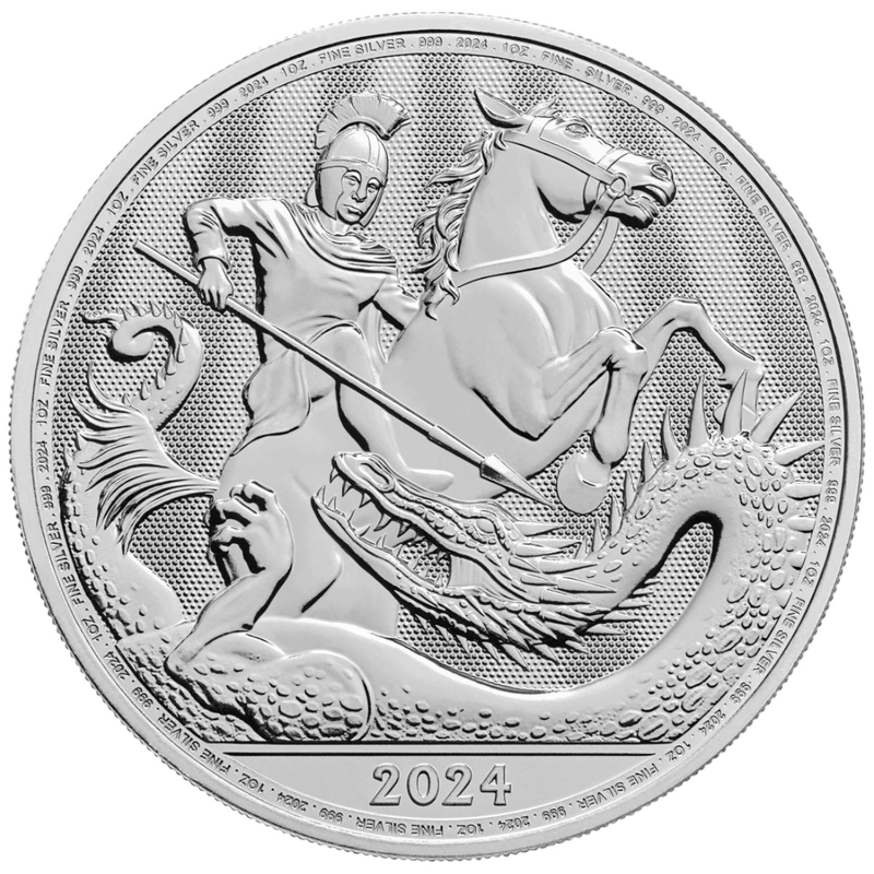Pièce St George et Le Dragon Argent 1 Once 2024 