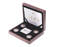 4 Pièces Royal Mint 1 Livre Or 2013 Collection Florale BE en Boîte
