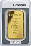 Lingot d'Or 100g Heraeus