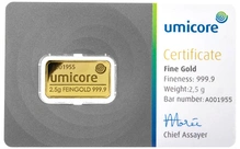 Lingot d'Or 2,5g Umicore