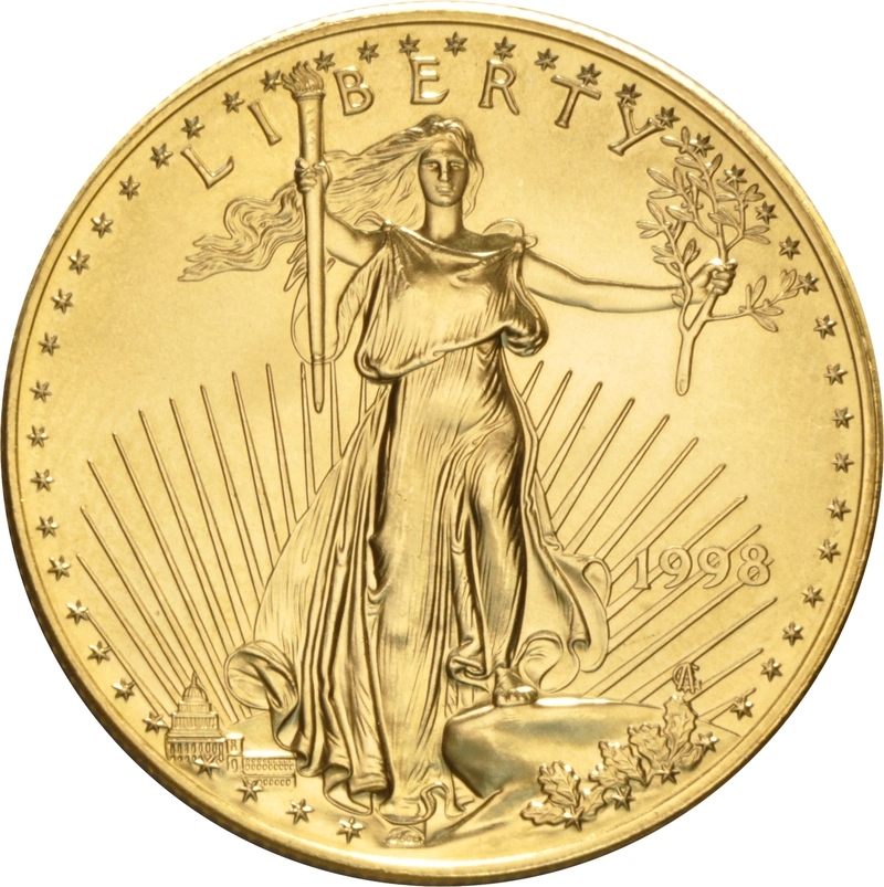Pièce 50 Dollars Or American Eagle 1 Once 1998