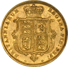 Pièce Demi Souverain Or 1883 Victoria Tête Jeune Revers Armoiries Londres NGC AU58