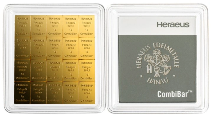Lingot d'Or 20g Combibar (20 x 1g) Heraeus