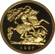 Demi Souverain Or Élisabeth II Troisième Tête (1985 à 1997)