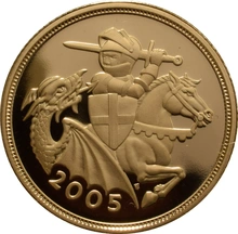 Pièce Souverain Or 2005 Elisabeth II 4ème Tête BE