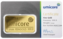 Lingot d'Or 1 Once Umicore