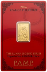 Lingot d'or 5 g 2026 Année du Cheval PAMP