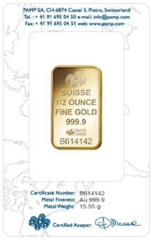 Lingot d'Or 1/2 Once Pamp Rosa