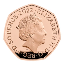 Pièce 50 Pence Or 2022 25ème Anniversaire de Harry Potter Le Poudlard Express en Boîte