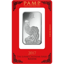 Lingot d'Argent 1 Once Pamp 2017 Année du Coq