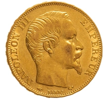 Pièce 20 Francs Or Napoléon III Tête Nue 1857 A