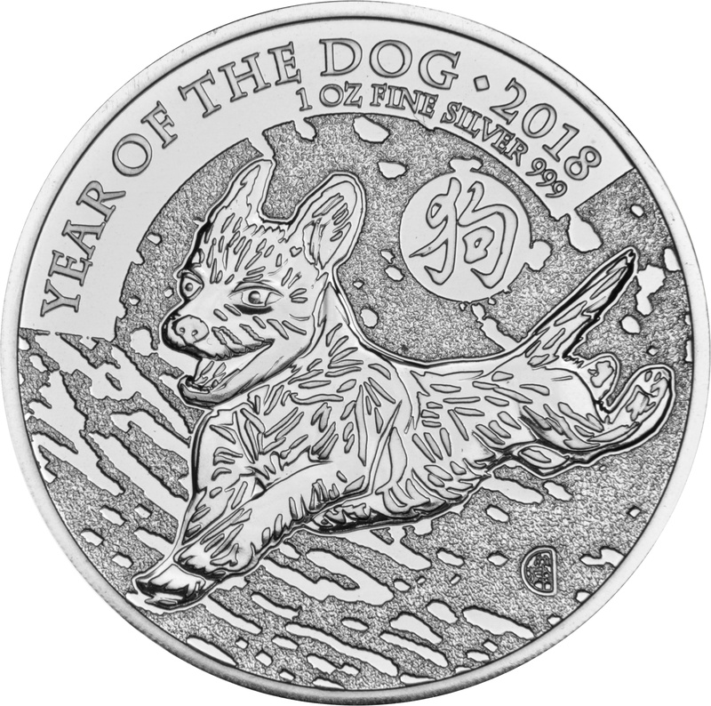 Royal Mint Lunar 1 Once Argent 2018 Année du Chien