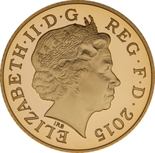 Pièce 10 Pence Or 2015 Royal Shield Quatrième Portrait BE