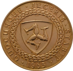 Pièce Quintuple Souverain Or Île de Man 1965