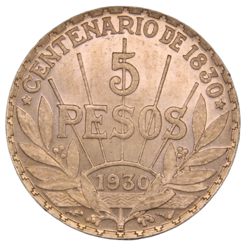 Pièce 5 Pesos Or Uruguay 1930