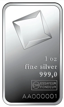 Lingot d'Argent 1 Once Valcambi