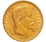 Pièce 20 Francs Or Napoléon III Tête Laurée 1862 BB