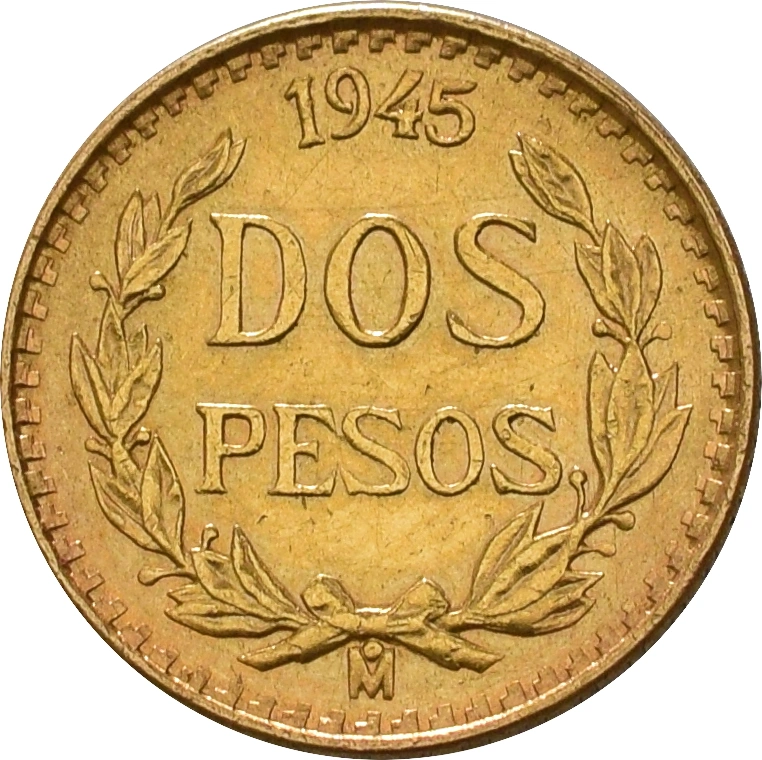 Mexican Dos 2 Pesos Gold Coin