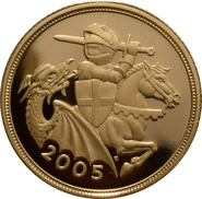 Pièce Souverain Or 2005 Elisabeth II 4ème Tête BE