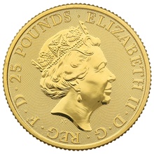 Royal Mint Queen's Beasts Or 1/4 Once 2020 le Lion Blanc de Mortimer