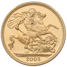 Pièce d'or de 2 livres sterling de 2003 (double souverain)