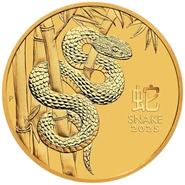 Perth Mint Lunar Or 1/2 Once 2025 année du serpent