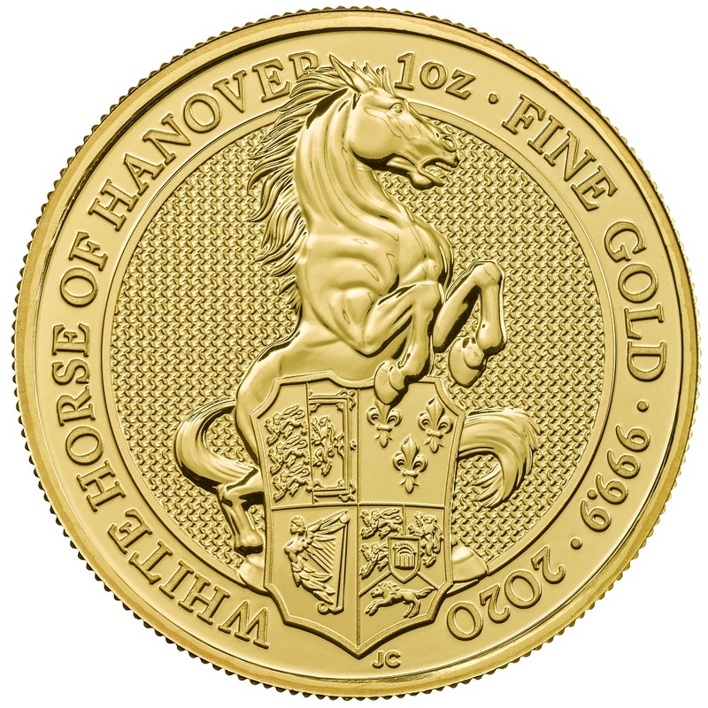 Royal Mint Queen's Beasts Or 1 Once 2020 le Cheval Blanc de Hanover